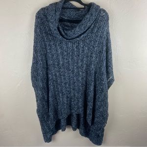 Lane Bryant Black White Marled Cowl Neck Poncho Sweater sizes 14 - 20